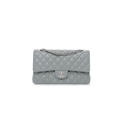 CHANEL MASTER CAVIAR QUILTED MEDIUM DOUBLE FLAP GREY 212974 (25*16*6cm)